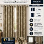 Olive taupe leather foil Blackout curtain