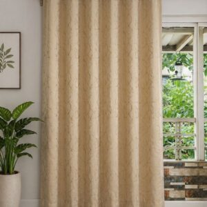 Champagne beige foil/Light sand foil heavy blackout curtain
