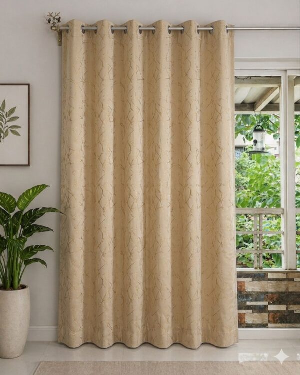 Champagne beige foil/Light sand foil heavy blackout curtain