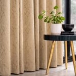 Champagne beige foil/Light sand foil heavy blackout curtain