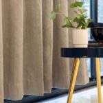 Cream color embose blackout curtain