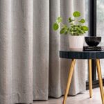 Grey color embose blackout curtain